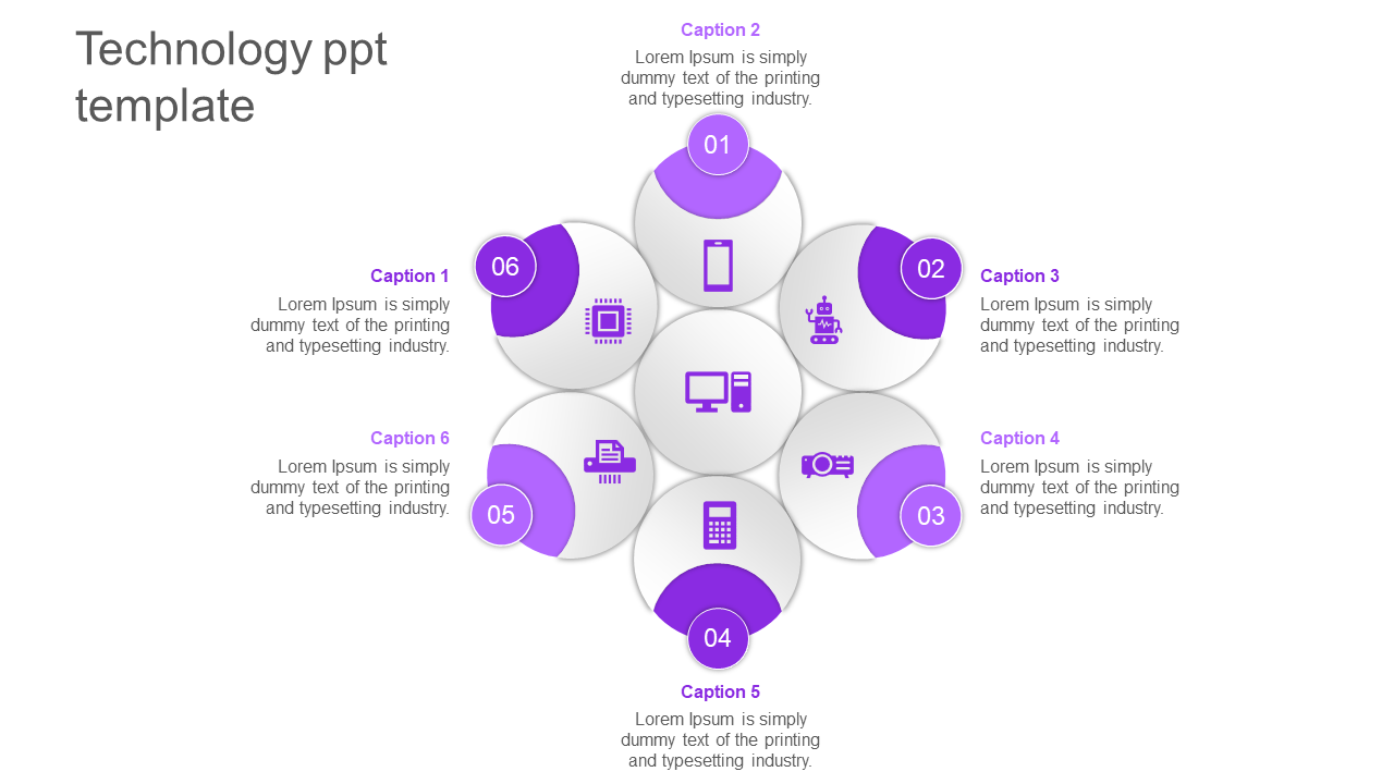 technology ppt template-purple